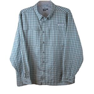 Habit Long Sleeve Button Down Vented Fishing Shirt Men's XL Gray SPF 40+‎